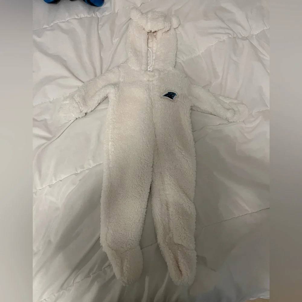 NFL Shop Carolina Panthers Hooded Full-Zip Sleeper Teddy Fuzzy Cozy Bunting